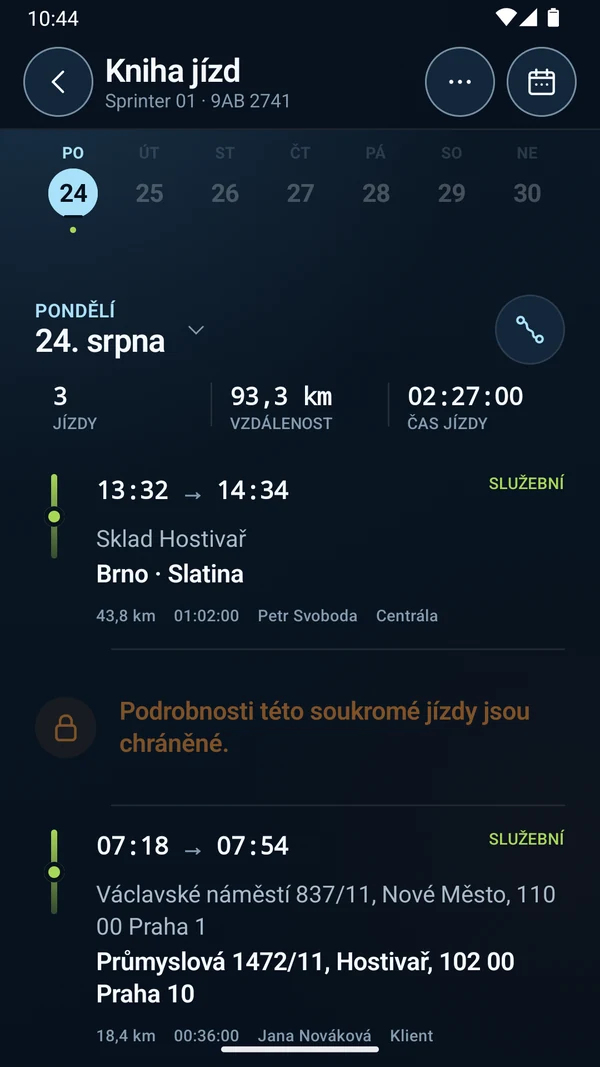 GPS Dozor 4.0 — kniha jízd na Androidu s denním souhrnem demo jízd